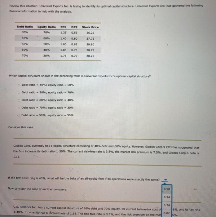 please answer the following. Which Capital structure shown in the preceding