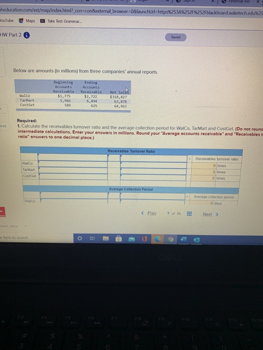  Financial Ad mheducation.com/ext/map/index.html?_con=con&external browser=0&launchUrl=https%253A%252F%252Fblackboard.waketech.edu%25 ouTube Maps Take Test: Grammar HW Part