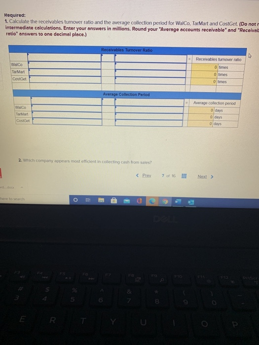 2 Saved Below are amounts (in millions) from three companies' annual reports.