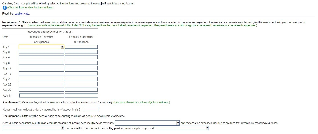 State whether the transaction would increase revenues, decrease revenues, increase expenses, decrease