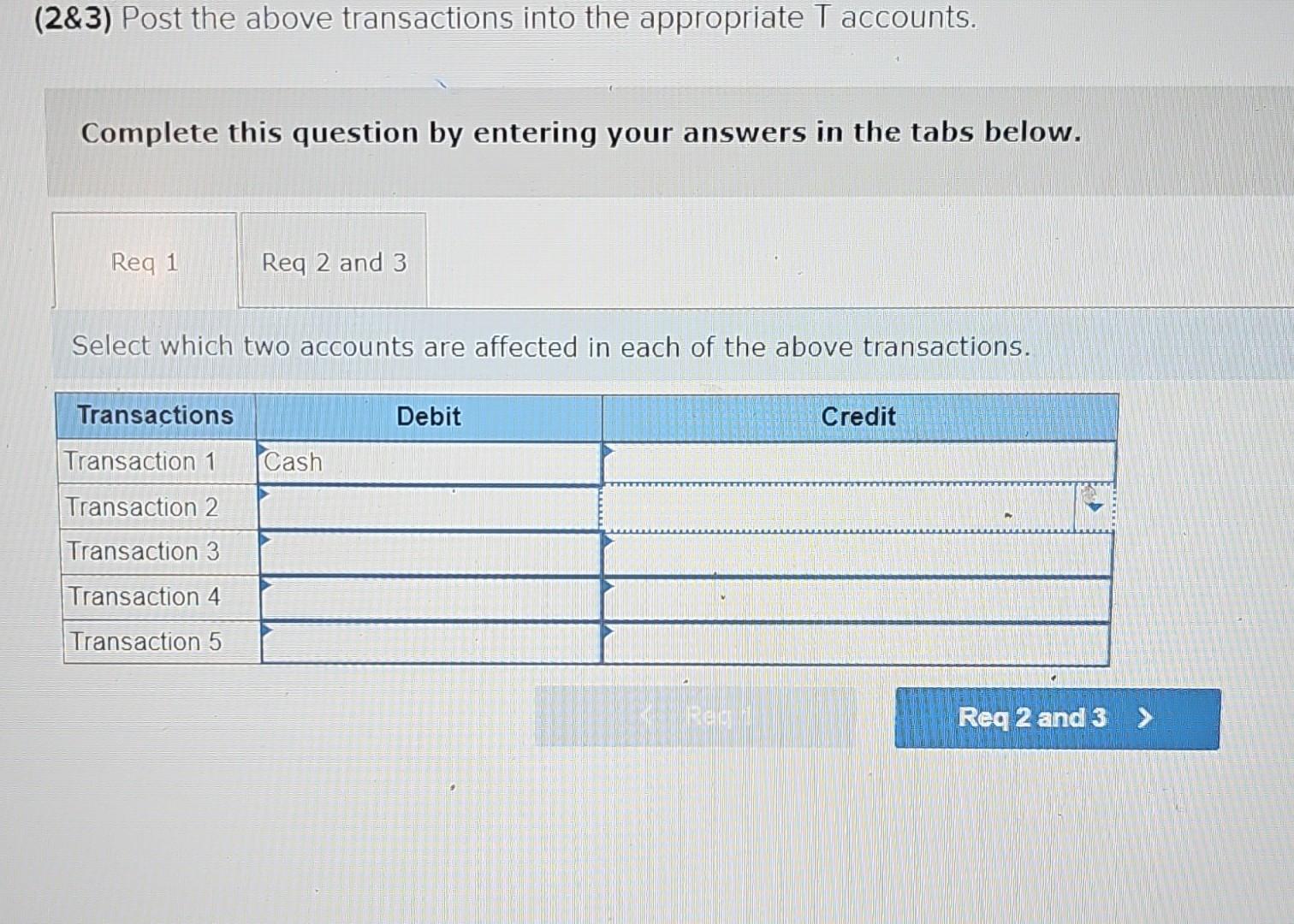 start a dental practice. The first five transactions for the business follow.