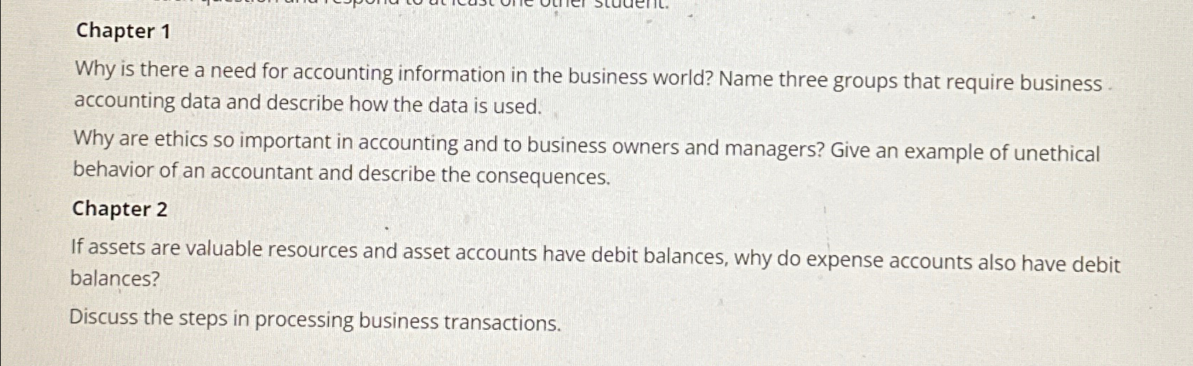  Chapter 1 Why is there a need for accounting information in