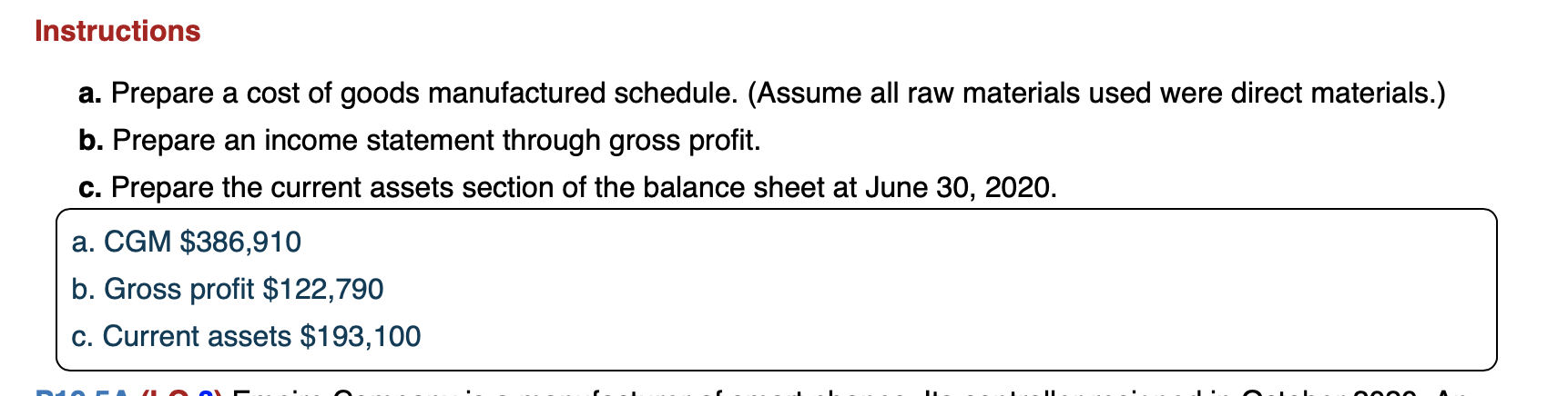 taken from the records of Clarkson Company for the fiscal year ended