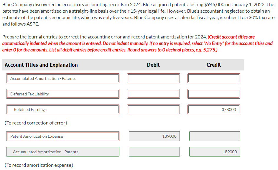 missing box for the journal entry) Swifty Company discovered an error in