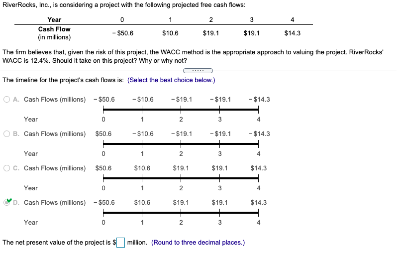 0 2 3 4 RiverRocks, Inc., is considering a project with
