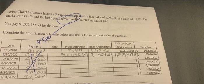 Hold to Maturity Security fill out chart completely and correctly Flying Cloud