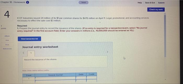  Chapter 19 - Homework Sred Help Save & Submit Check my