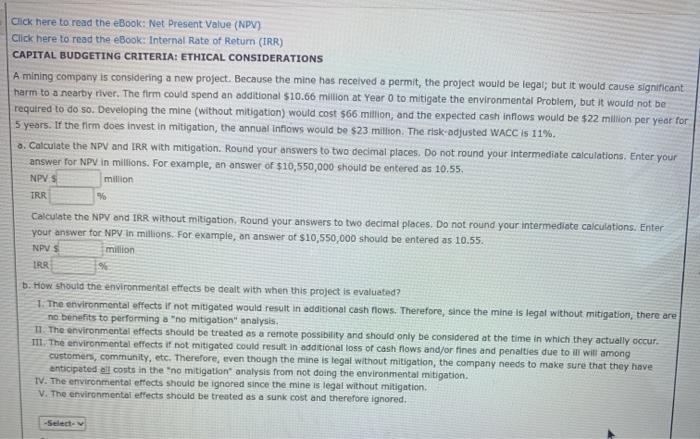  Click here to read the eBook: Net Present Value (NPV) Click