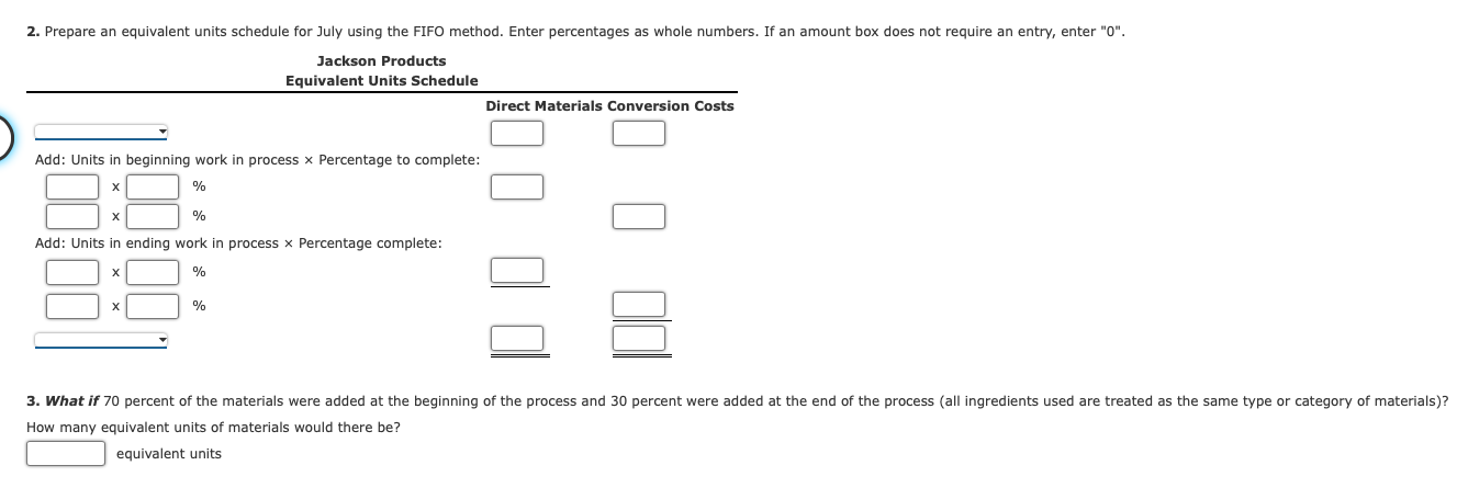all materials are added at the beginning of the process. Output is