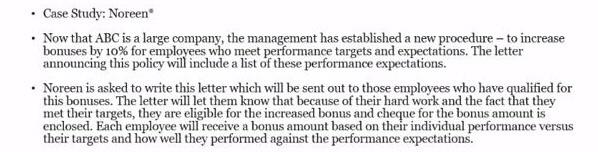  just write a letter . Case Study: Noreen Now that ABC