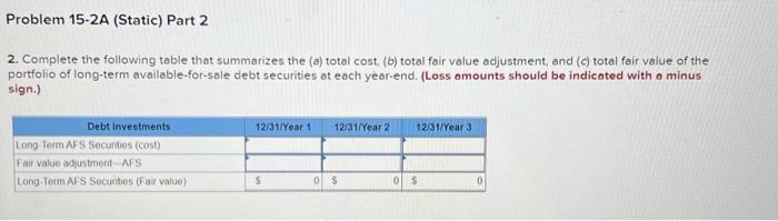 adjusting, and reporting available-for-sale debt securities LO P3 [The following information applies