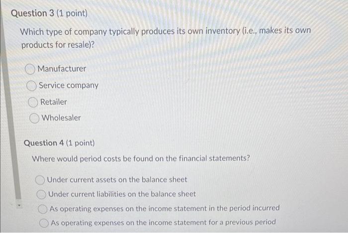 point) Prime costs consist of direct materials and direct labour. direct labour