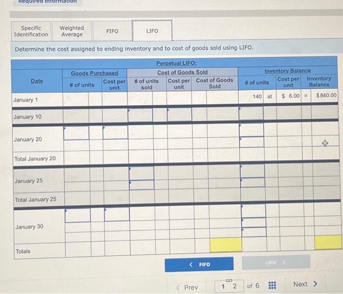 the January 30 purchase, 5 units from the January 20 purchase, and