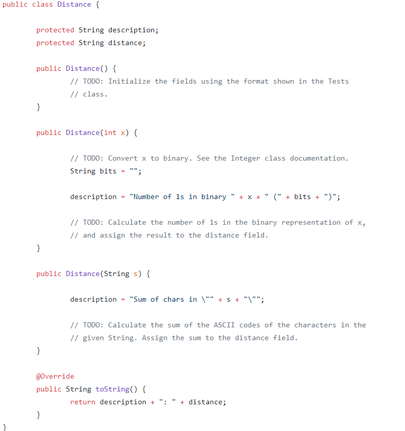 public class Euclidean extends Distance { public Euclidean(int x1, int yl, int
