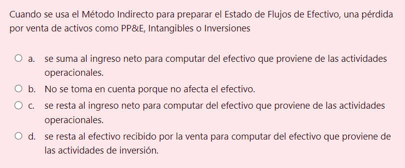 haba emitido para comprar un equipo. a. Actividades Operacionales b. Actividades de