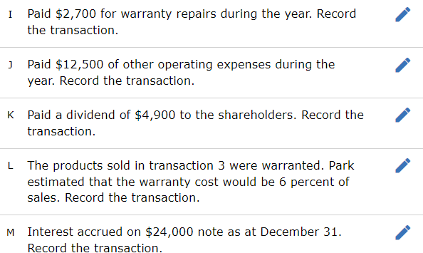 flows for Year 1. Received $30,000 cash from the issue of common