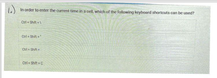  .) In order to enter the current time in a cell,