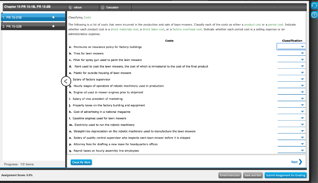  Chapter 15 PR 15-1B, PR 15-2B eBook Calculator 1. PR. 15-01B