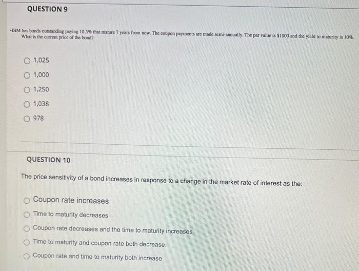 Please explain all work (not with excel) QUESTION 9 -1BM has