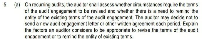  5. (a) On recurring audits, the auditor shall assess whether circumstances