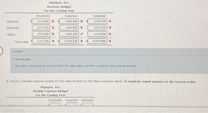 for each saies scenerio to prepare the revenue budget. Soles forncast and