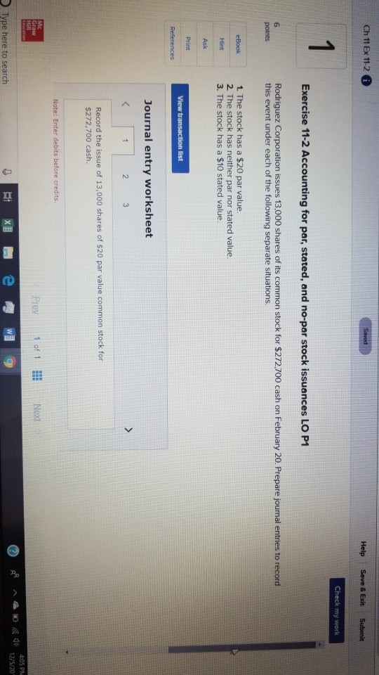  Ch 11 Ex 11-2 Help Save & Exit Submit Check my