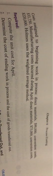 Exercise 6.18, compute the equivalent units of production for each of the