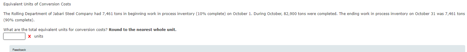  What are the total equivalent units for conversion costs? Round to