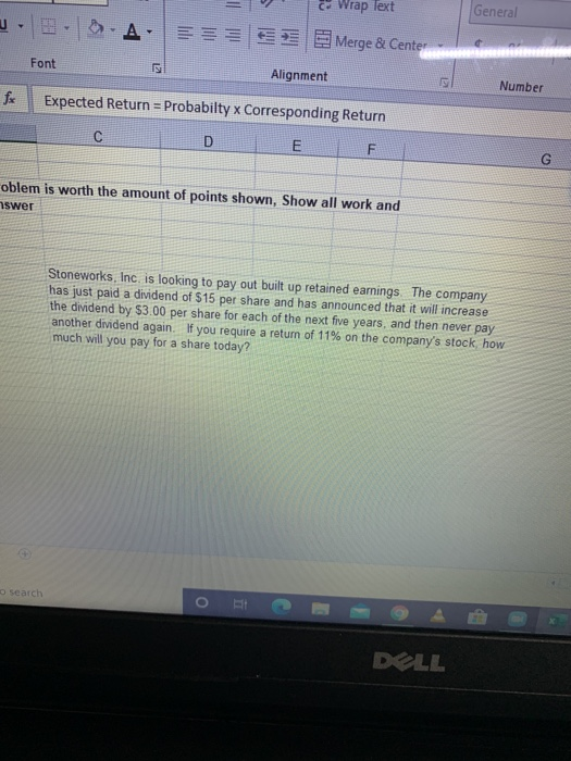  C. Wrap Text General OA E Merge & Center Font Alignment