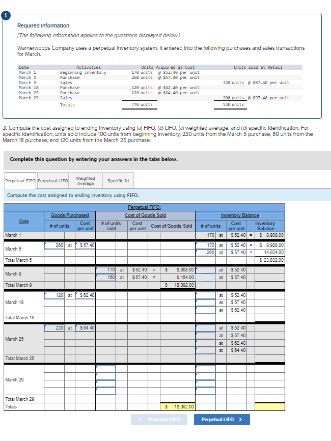  3. Compute the cost assigned to ending Inventory using (a) FIFO,