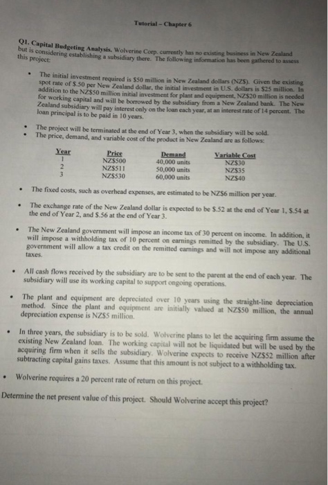  Tutorial - Chapter 6 petal Budgeting Analysis Woline County s existing