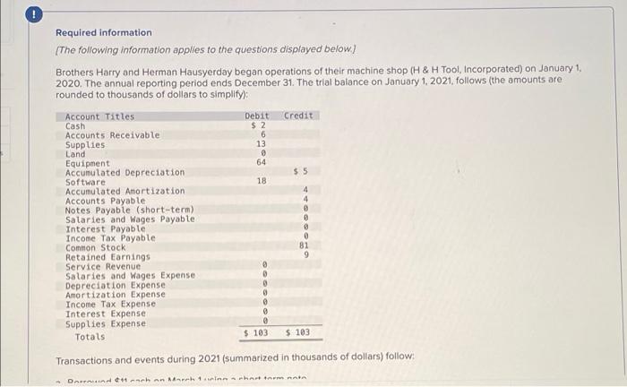please solve thank u ! 3 Required information The following information applies