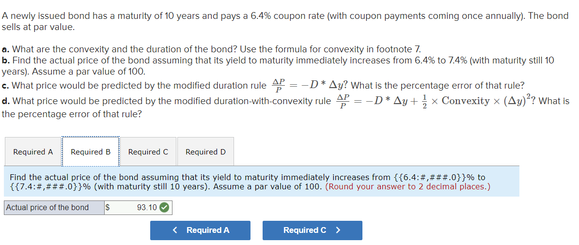 please solve using excel A newly issued bond has a maturity of