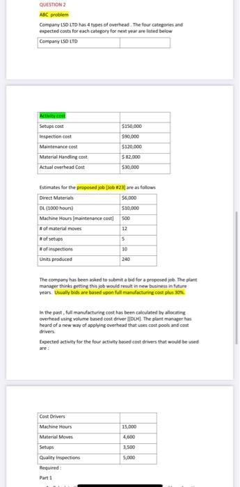 can you please do it on paper QUESTION ABC problem Company LSD
