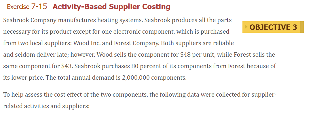 Complete Exercise 7-15 and fill in the blanks below: Remember to