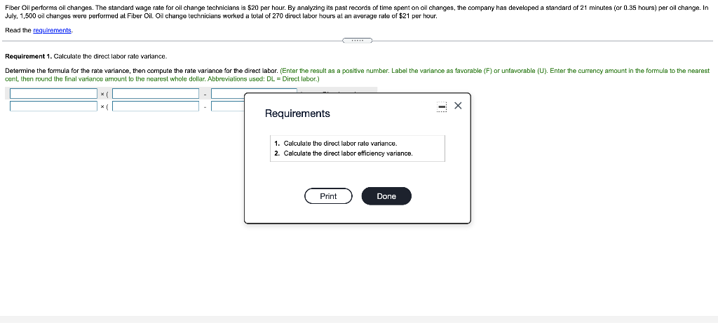 change technicians is $20 per hour. By analyzing its past records of