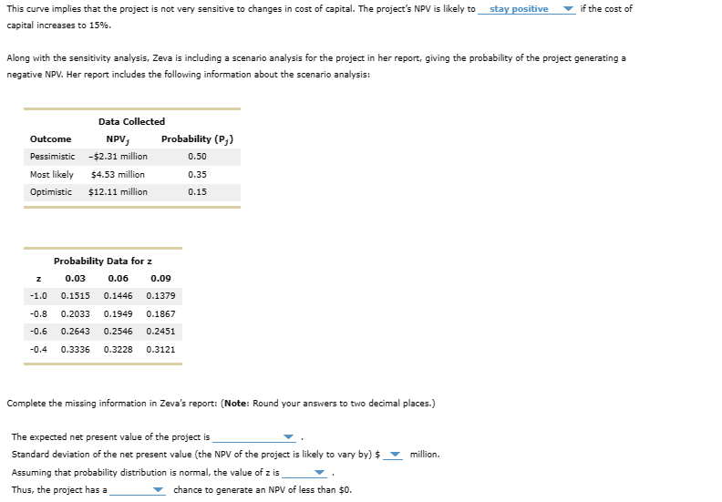 require different input variables and assumptions. Suppose you are using the scenario
