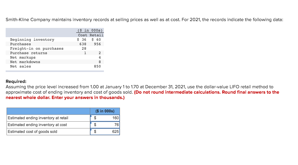 Hi everyone! Can you please help with this tricky question? Smith-Kline Company