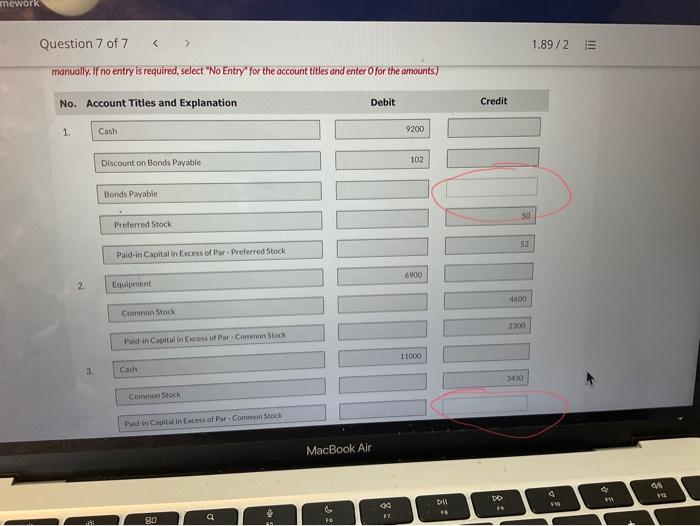 and explain why. Thanks, I will give kudos! 1.89/2 E Question 7