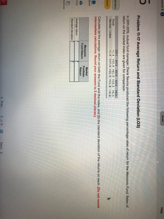  Fund Calculate (a) the average return on both the Fund and