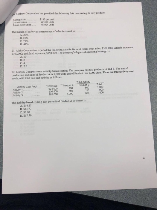 All other things the same, an increase in variable expense per unit