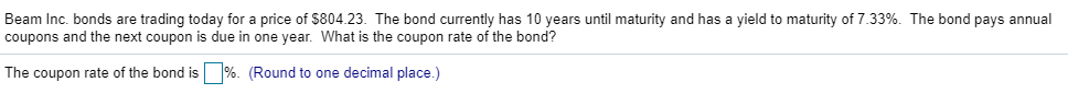 at the rate of 6%. The yield to maturity on the bond