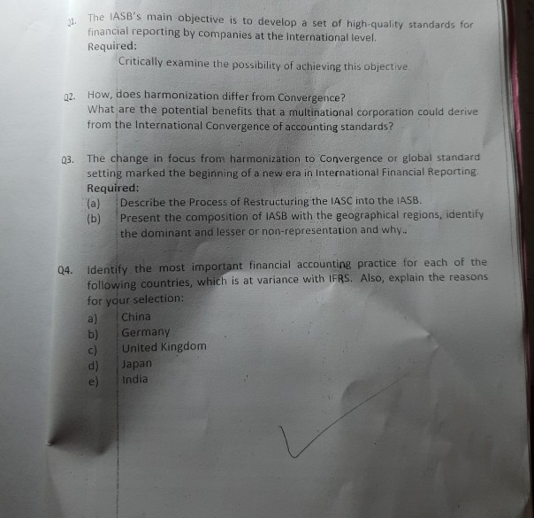  . The IASB's main objective is to develop a set of