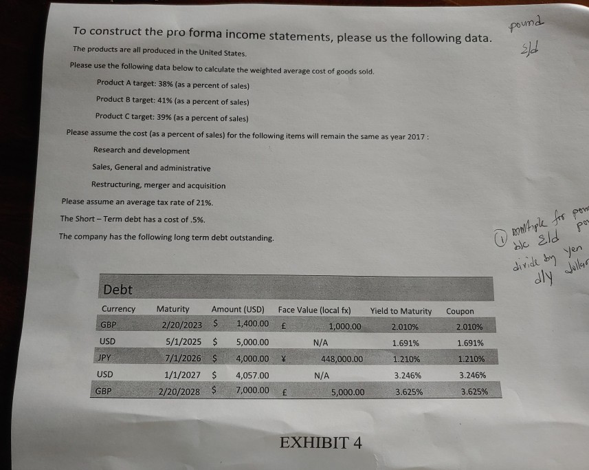 of the firm's capital structure (market values) and calculate the weighted average
