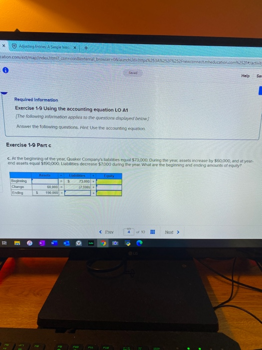  X Adjusting Entries A Simple Intex + cation.com/ext/map/index.html?_con=con&external_browser=0&launchurla https%253A25 ewconnect.mheducation.com%252F+/activit Saved