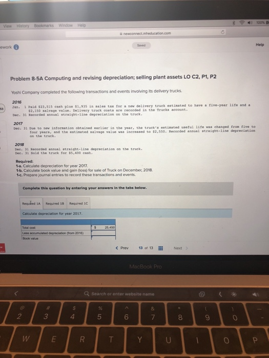  View History Bookmarks Window Help t mheduc ework Problem 8-5A Computing