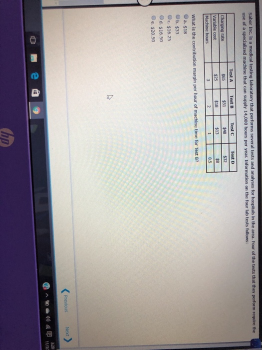  Sabor Inc. is a medical testing laboratory that performs several tests