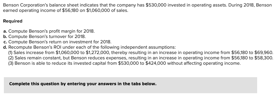  Req A to C Reg D Recompute Benson's ROI under each