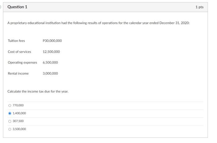 can you answer this A proprietary educational institution had the following results