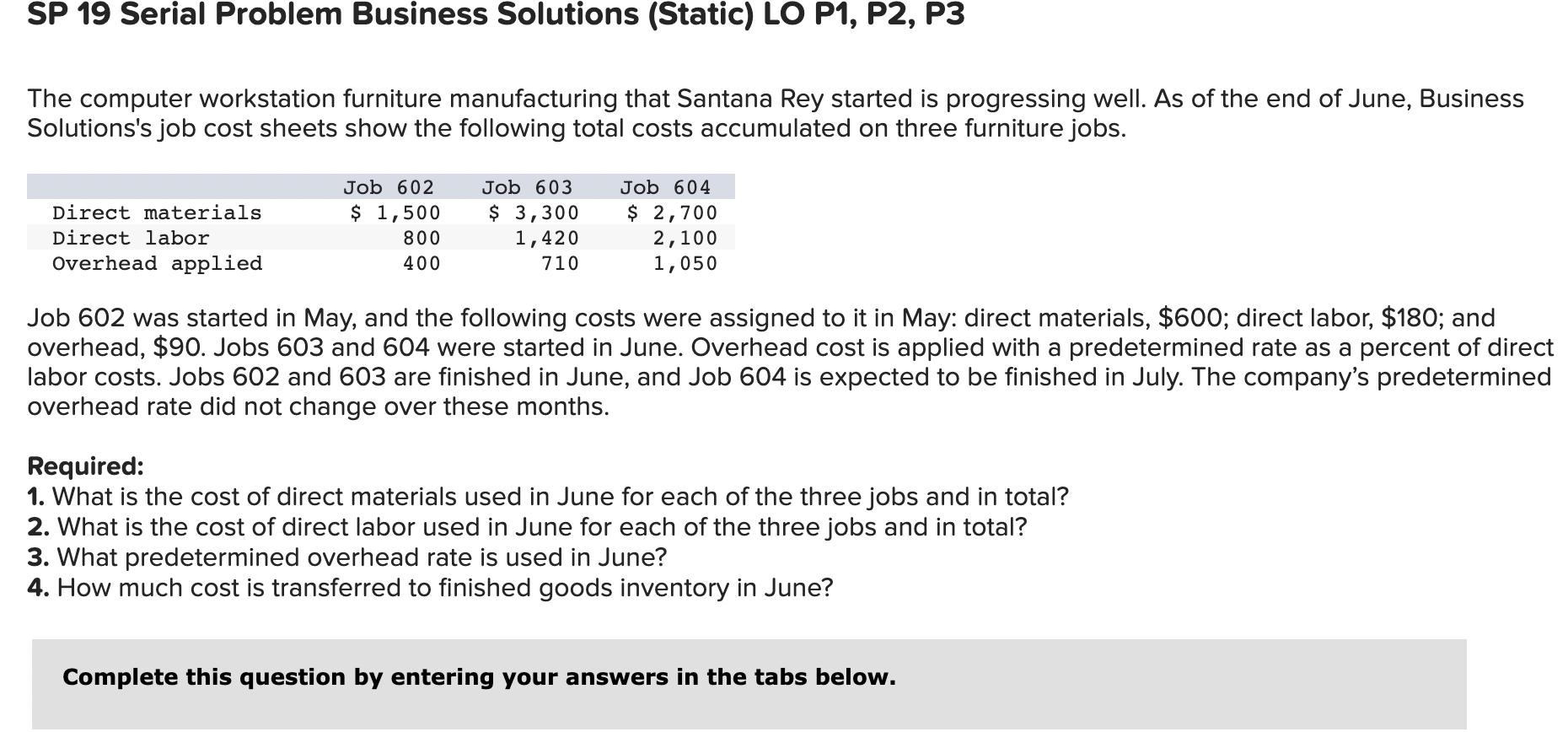  SP 19 Serial Problem Business Solutions (Static) LO P1, P2, P3